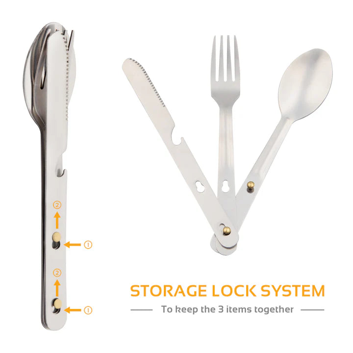 3 Piece camping cutlery